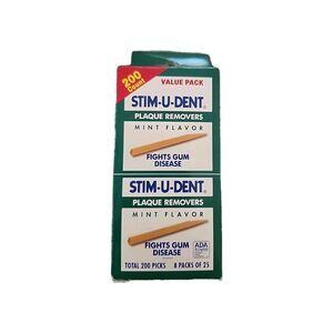 STIM-U-DENT The Natural Dentist Plaque Removers MINT ~ 200 ct - Missing 1 Pack